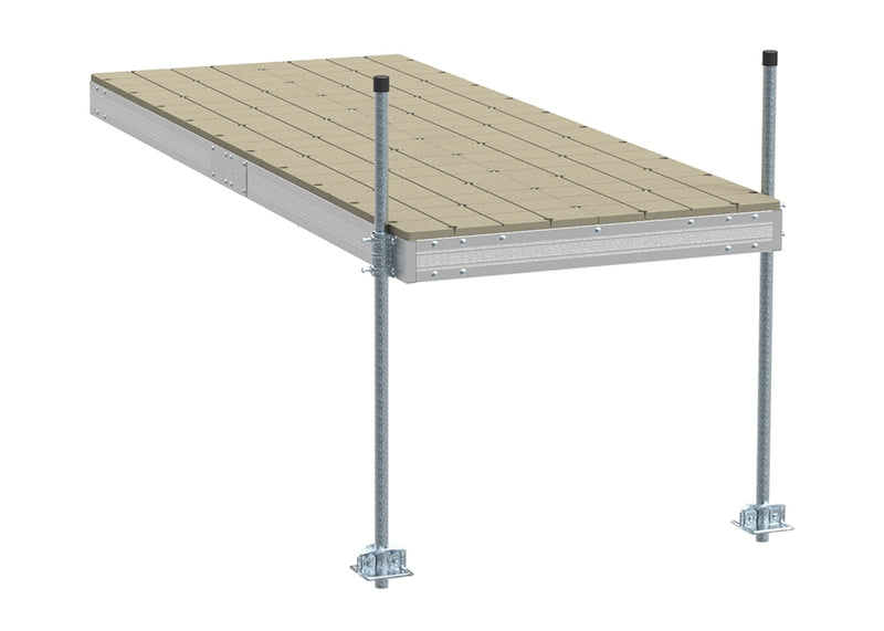 PlayStar Aluminum Stationary Dock w/Resin Top – 4' x 10'