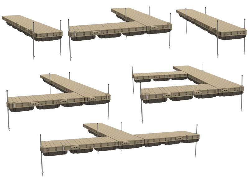 PlayStar Premium Frame Floating Dock Kit w/Resin Top 4'x10'