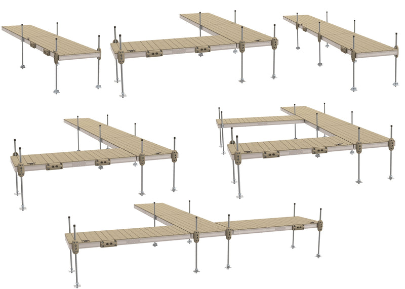 PlayStar Aluminum Stationary Dock w/Resin Top – 4' x 10'