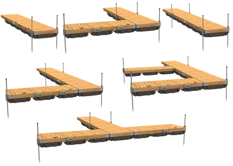 PlayStar Floating Wood Dock – 4' x 10'