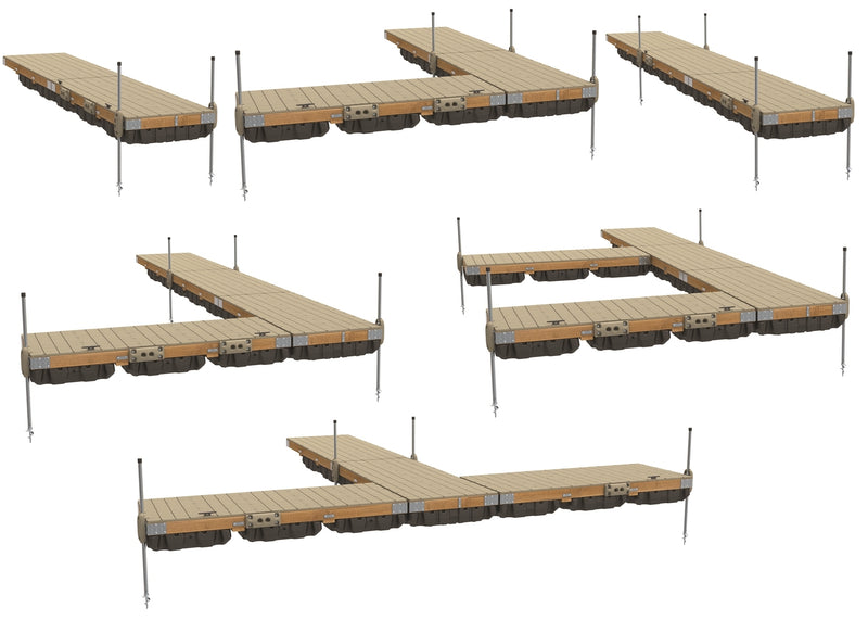 PlayStar Wood Frame Floating Dock w/Resin Top