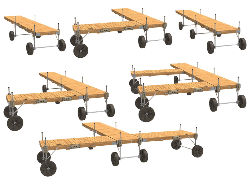 PlayStar Roll In Wood Dock Kit – 4' x 10' (Pre-Built)