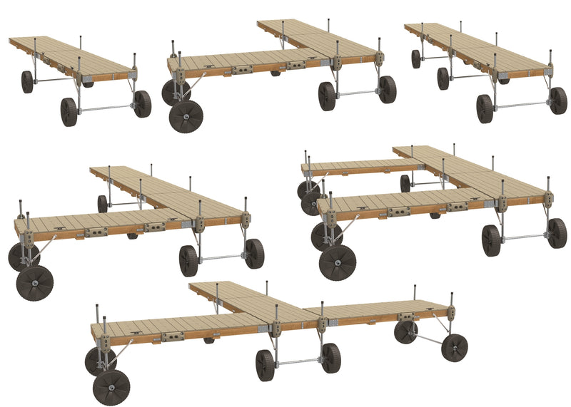 PlayStar Wood Frame Roll-In Dock with Resin Top – 4' x 10'
