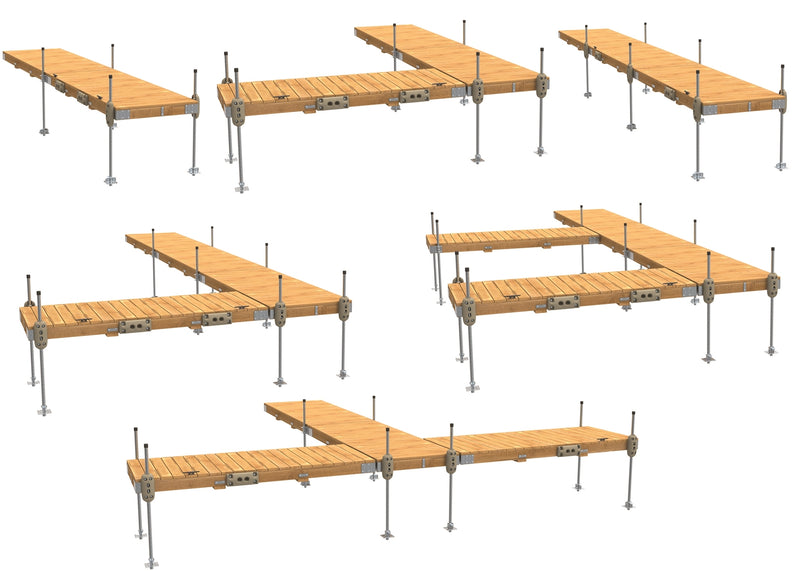 PlayStar Stationary Wood Dock Kit – 4' x 10' (Pre-Built)