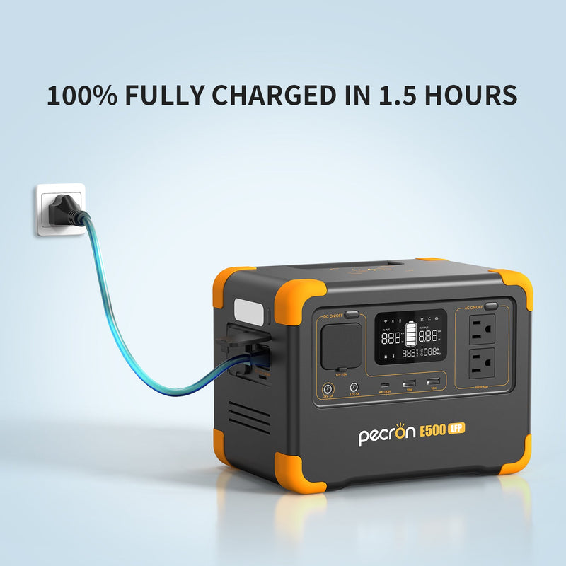 Pecron E500LFP Portable Power Station – 600W / 576Wh