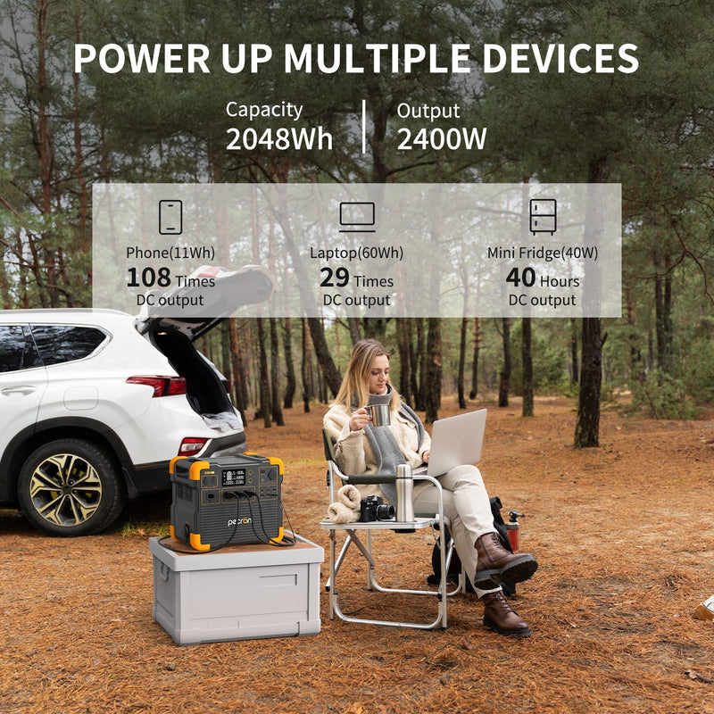 Pecron E2400LFP Portable Power Station – 2400W / 2048Wh