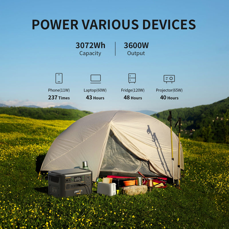 Pecron F3000LFP Portable Power Station – 3600W / 3072Wh