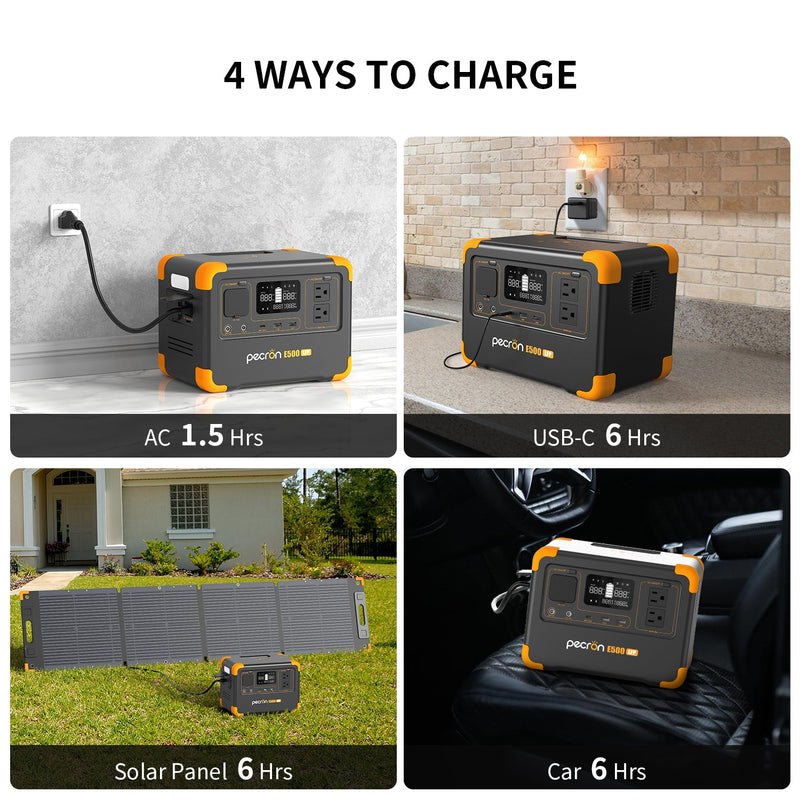 Pecron E500LFP Portable Power Station – 600W / 576Wh
