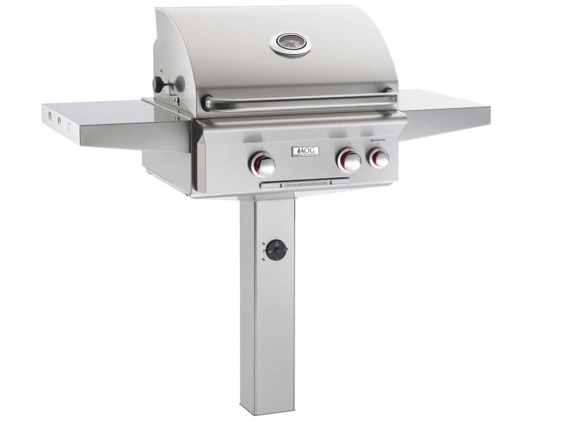 American Outdoor Grill (AOG) 24" T-Series In-Ground Post Gas Grill with Rotisserie