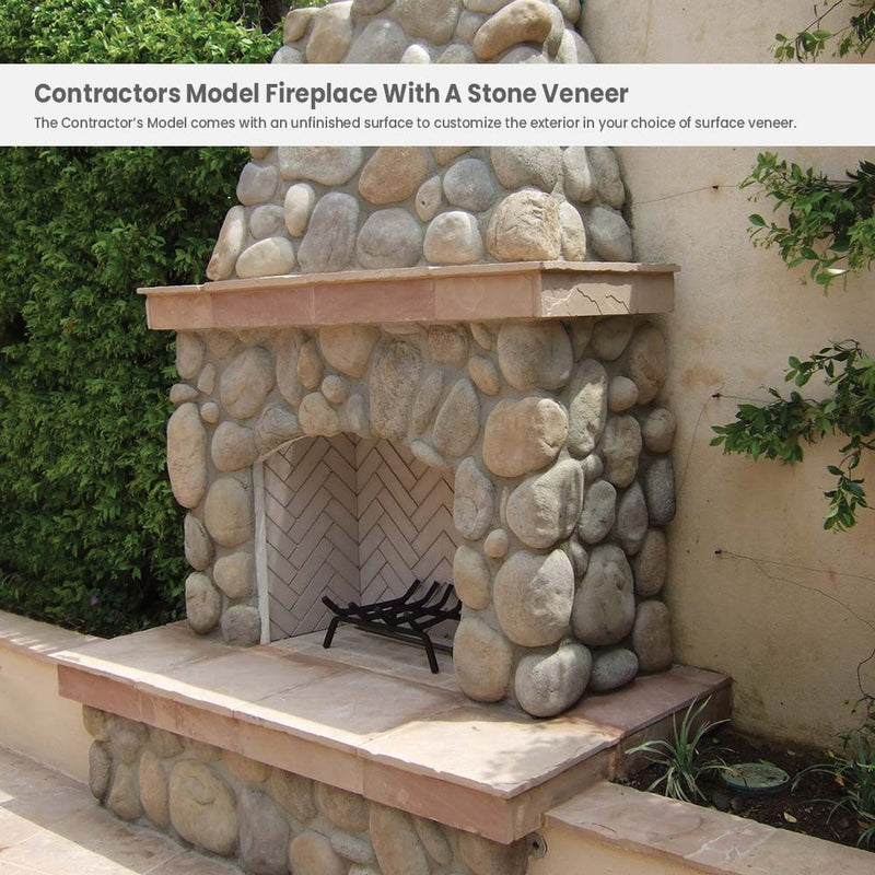 American Fyre Designs Contractor’s Model Outdoor Gas Fireplace with Moulding
