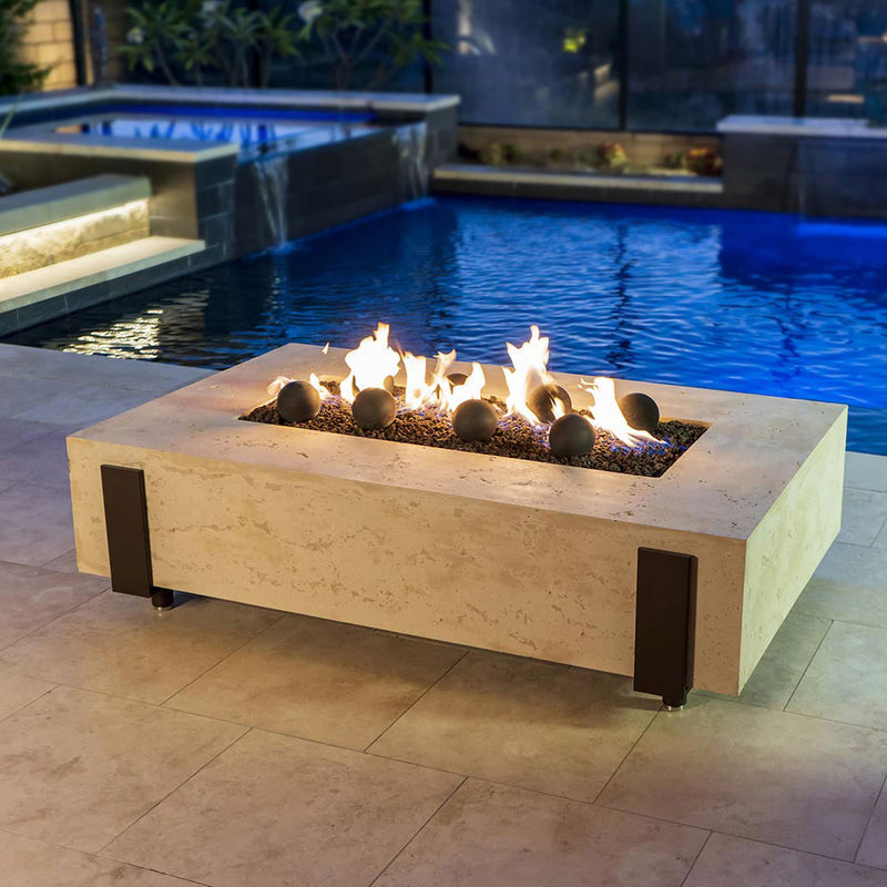 American Fyre Designs Iron Saddle 60-Inch Rectangular Gas Fire Table