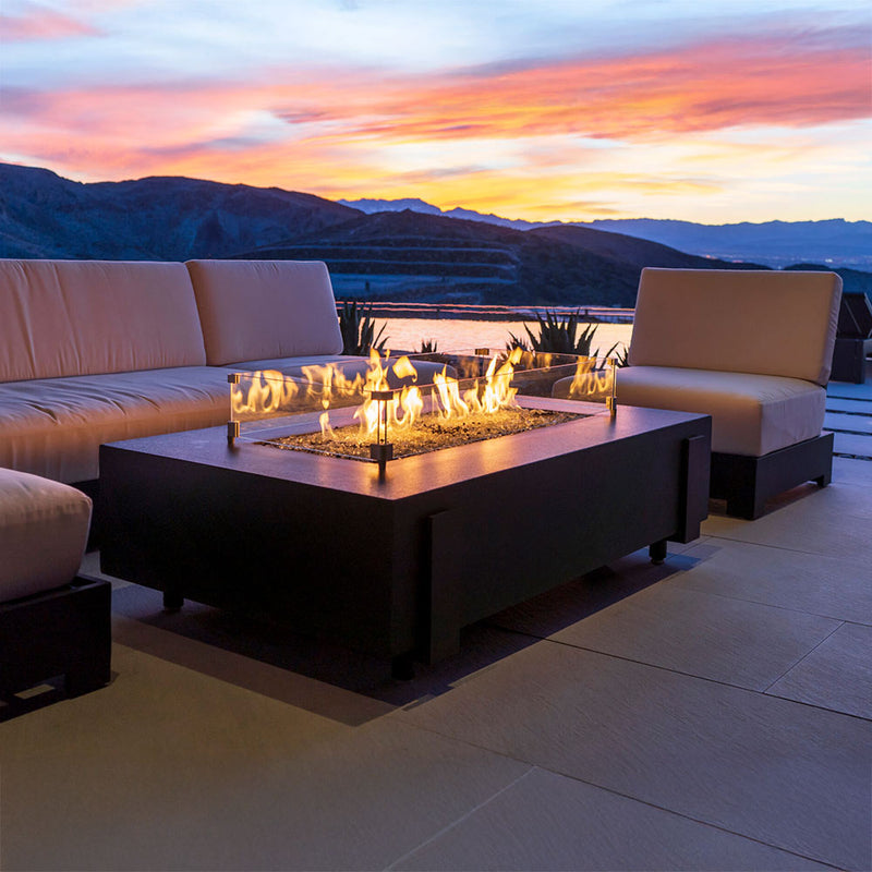 American Fyre Designs Iron Saddle 60-Inch Rectangular Gas Fire Table