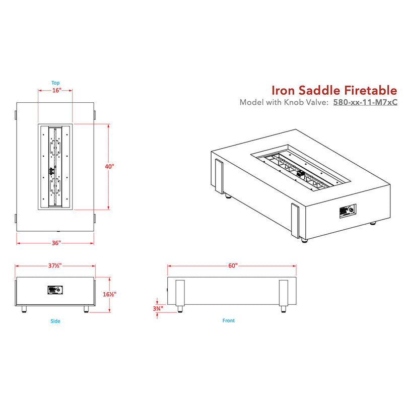 American Fyre Designs Legend 60-Inch Rectangular Gas Fire Table