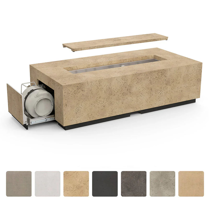 American Fyre Designs Legend Long LP Select 72-Inch Rectangular Fire Table