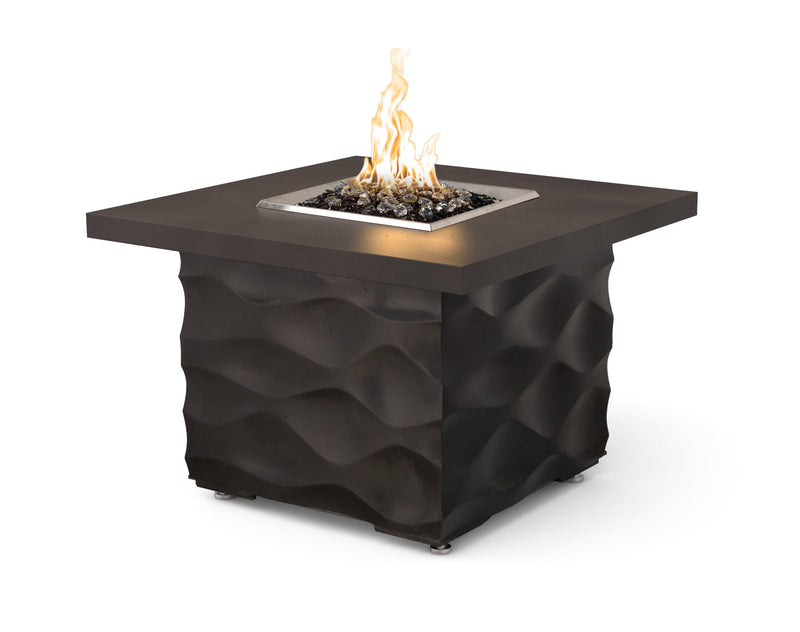 American Fyre Designs Voro 36-Inch Square GFRC Chat Height Fire Table