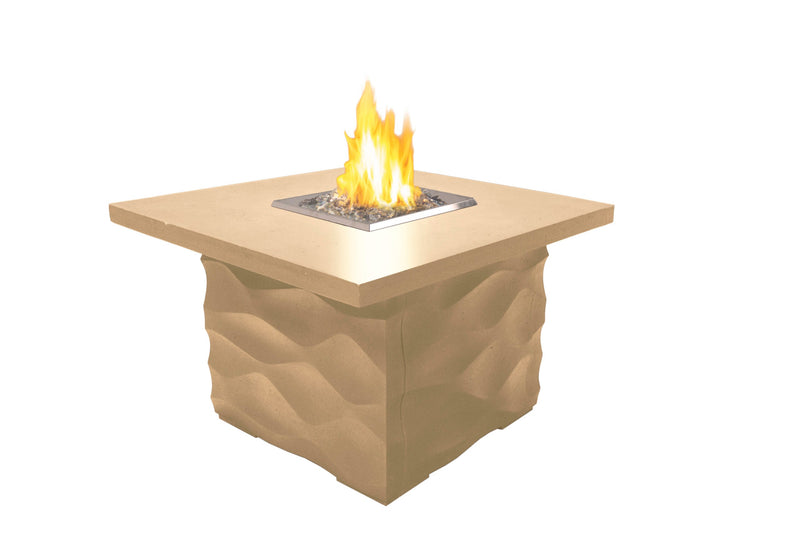 American Fyre Designs Voro 36-Inch Square GFRC Chat Height Fire Table