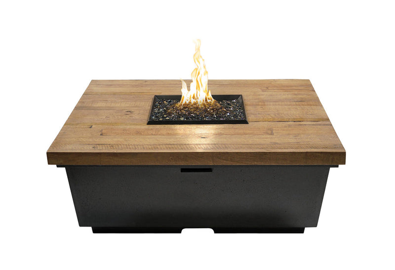 American Fyre Designs Contempo 44-Inch Square Reclaimed Wood Fire Table