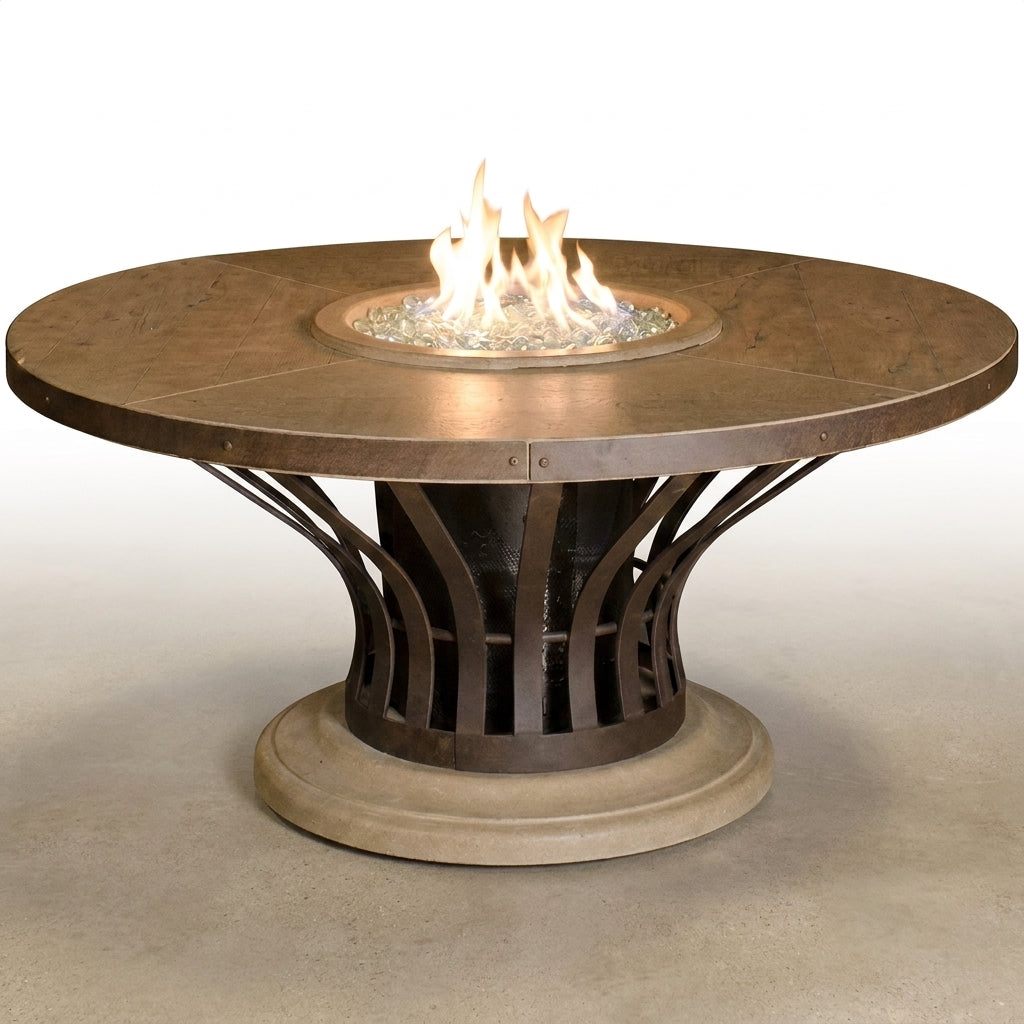 American Fyre Designs Fiesta Round Chat Height Fire Table — Studio Shot