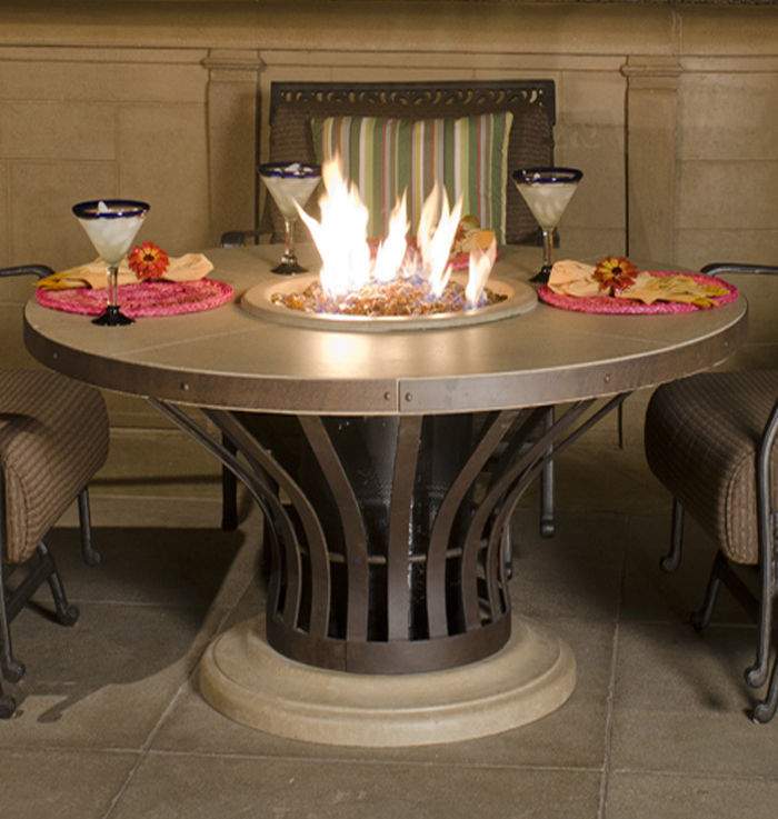 American Fyre Designs Fiesta 54-Inch Round Dining Height Fire Table