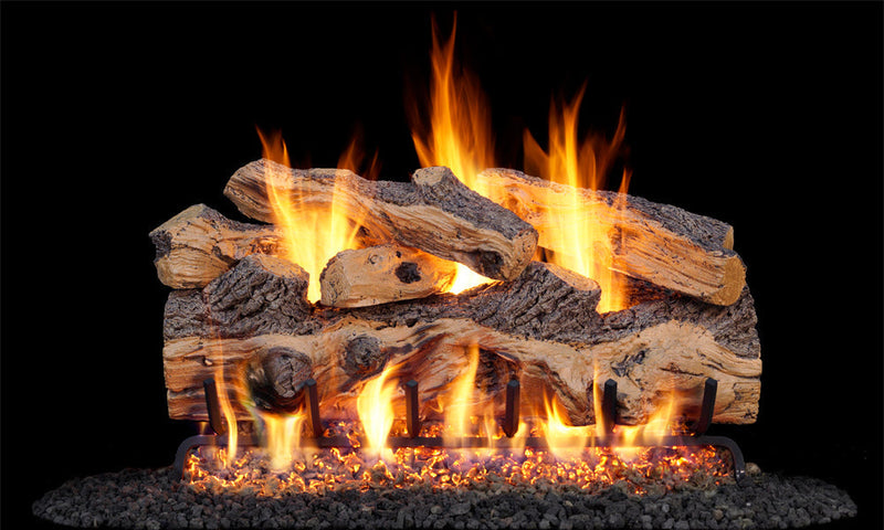 Real Fyre Gnarled Split Oak 36" Vented Gas Log Set with G45 Triple T Burner