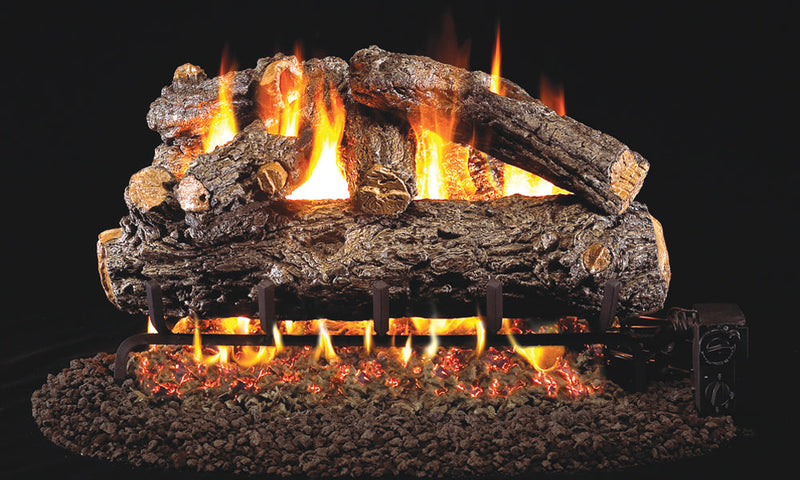 Real Fyre Rustic Oak Designer 36" Vented Gas Log Set with G45 Triple T Burner