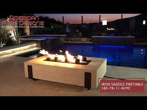 American Fyre Designs Iron Saddle 60-Inch Rectangular Gas Fire Table
