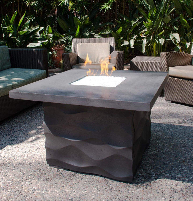 American Fyre Designs Voro 36-Inch Square GFRC Chat Height Fire Table